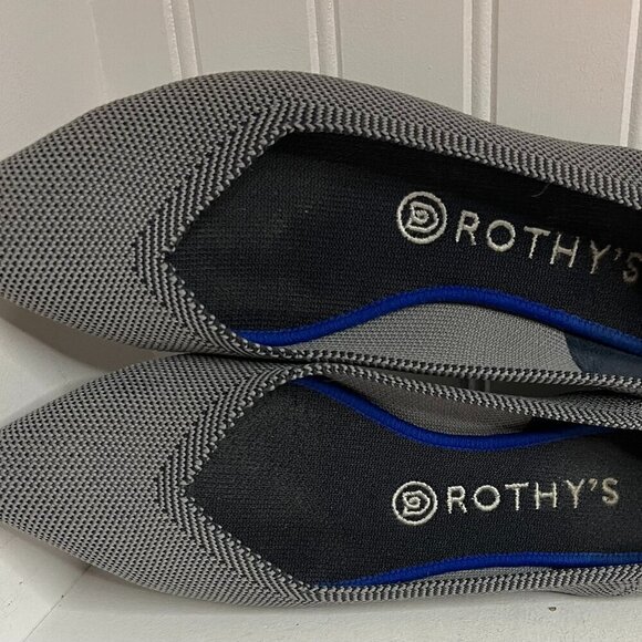 Rothy's Gray Knit Fabric Pointed-Toe Slip-On Flats Size 8.5 - Picture 5 of 7